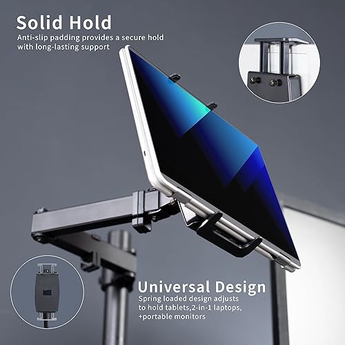 Miniatura 5 de VIVO Soporte universal de escritorio para tableta, adaptador de brazo único para portátiles 2 en 1, soporta monitores portátiles de hasta 15.6