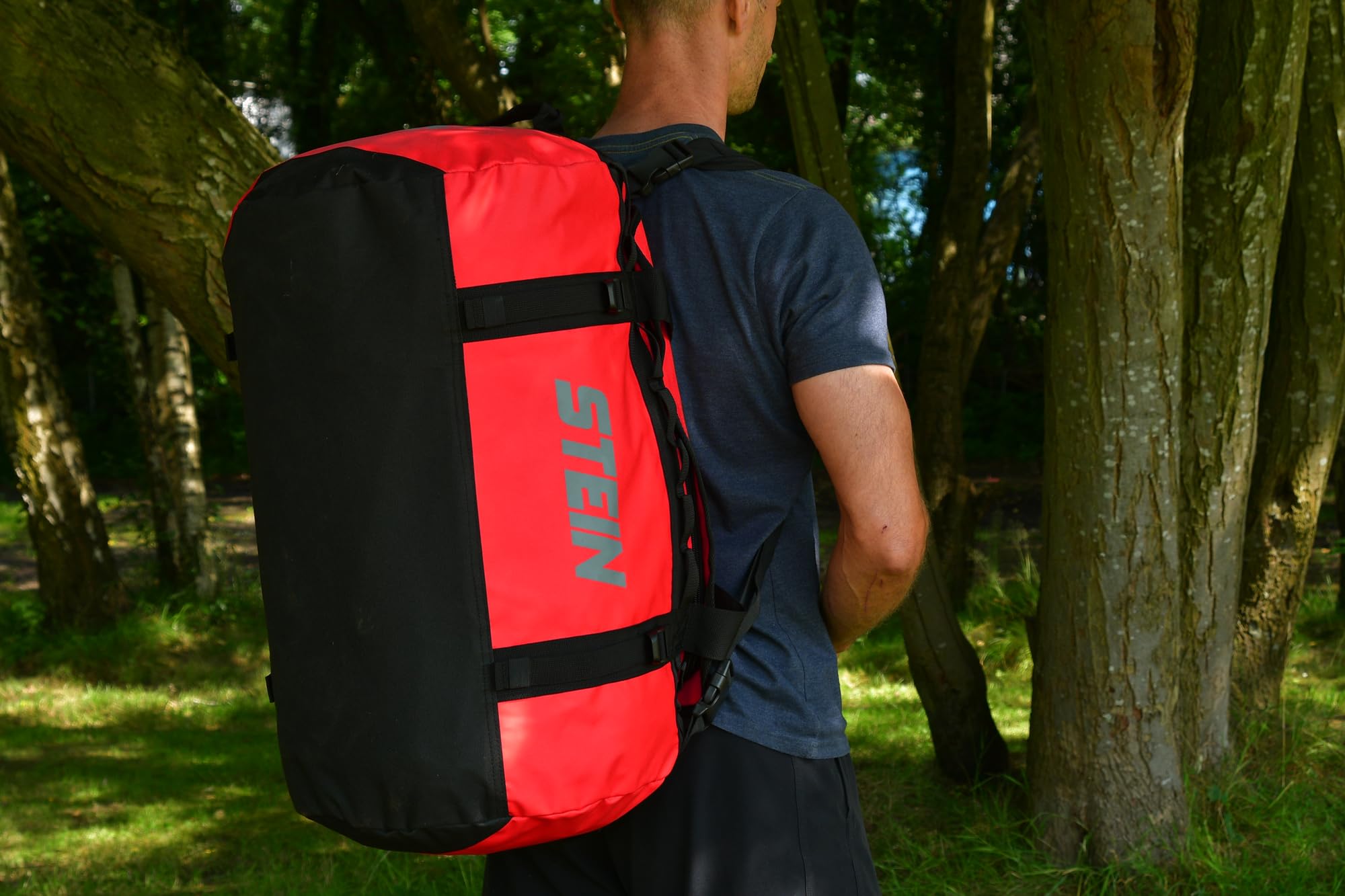 STEIN - Bolsa de transporte y mochila resistente al agua de 40 k, 70 l y 90 l, de PVC duradero para exteriores, acampadas, deportes, deportes acuáticos, Red, 70L