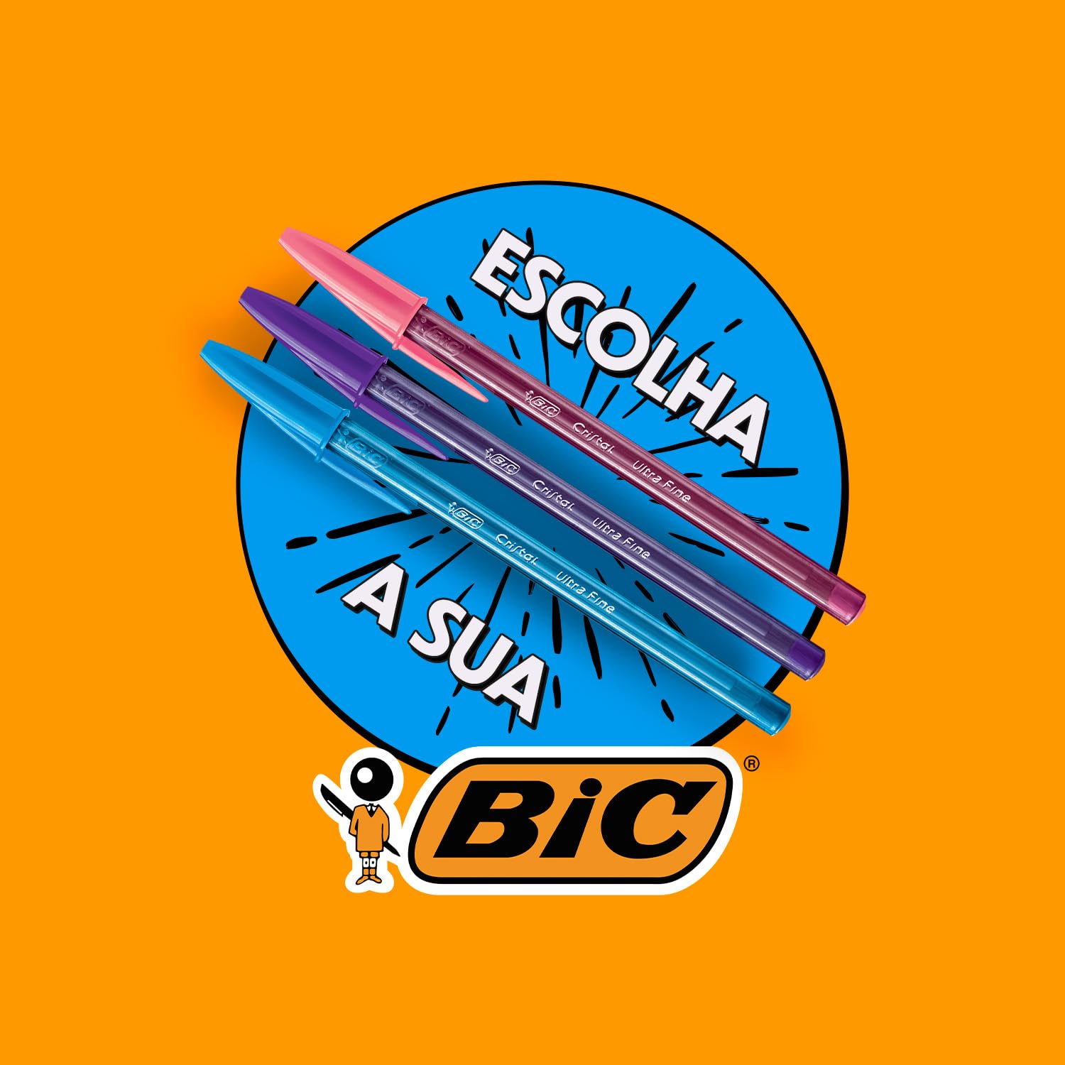 Caneta Esferográfica BIC Cristal Precisão e Suavidade Fashion