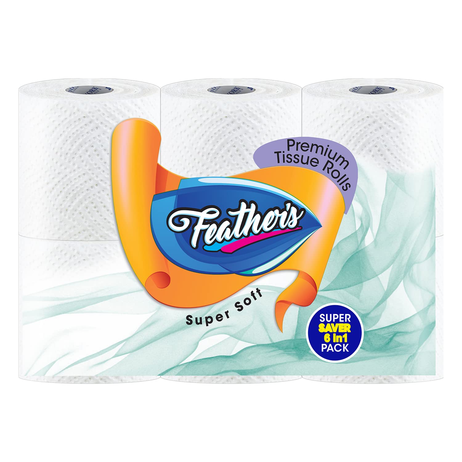 Feathers 2 Ply Toilet Tissue Roll Ultra-soft with 1440 Pulls (6 in1 Saver Pack Tissue Roll in 1 Pack) (B088FTM94R) Amazon Price History, Amazon Price Tracker
