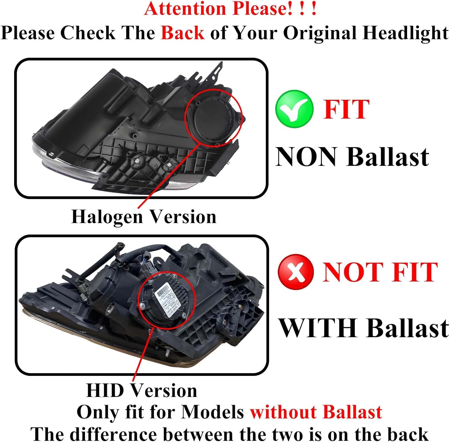Headlights Assembly Compatible with 2008 2009 2010 2011 2012 2013 Nissan Rogue, 2014 2015 Nissan Rouge Select, Not Fit HID Headlights, Black Housing Ambert Reflector