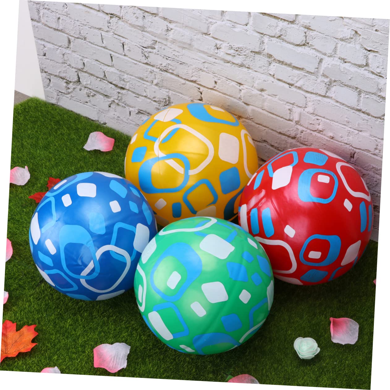 KOMBIUDA 8piezas Bolas Inflables para Niño Niña De Estiramiento Diseño Floral Aleatorios Juguete para Actividades Al Aire y Playa