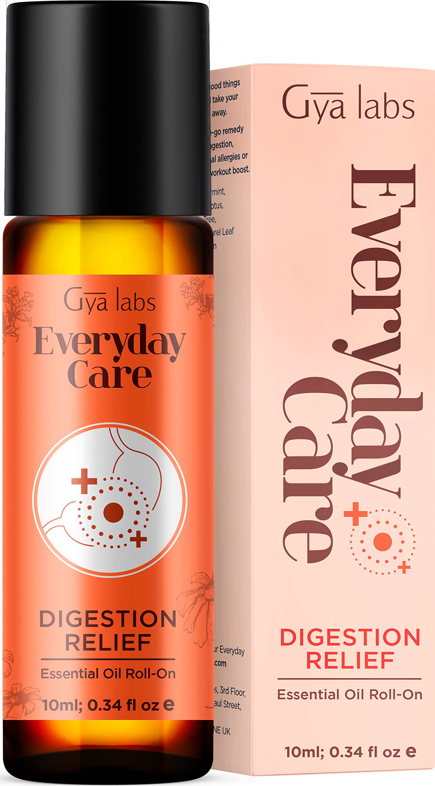 Gya LabsDigestion Relief Essential Oil Roll On (10ml) - Fresh, Earthy Scent