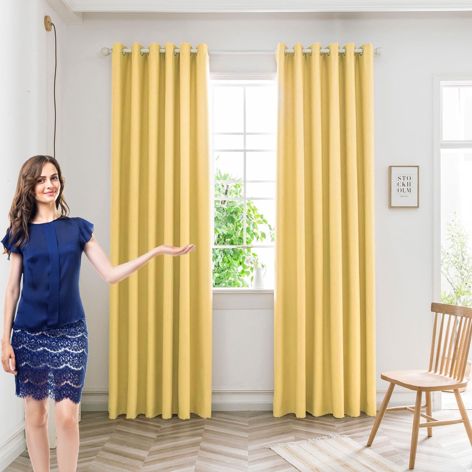 Rideau vitrage occultant haut de gamme 220x120 pour chambre élégante