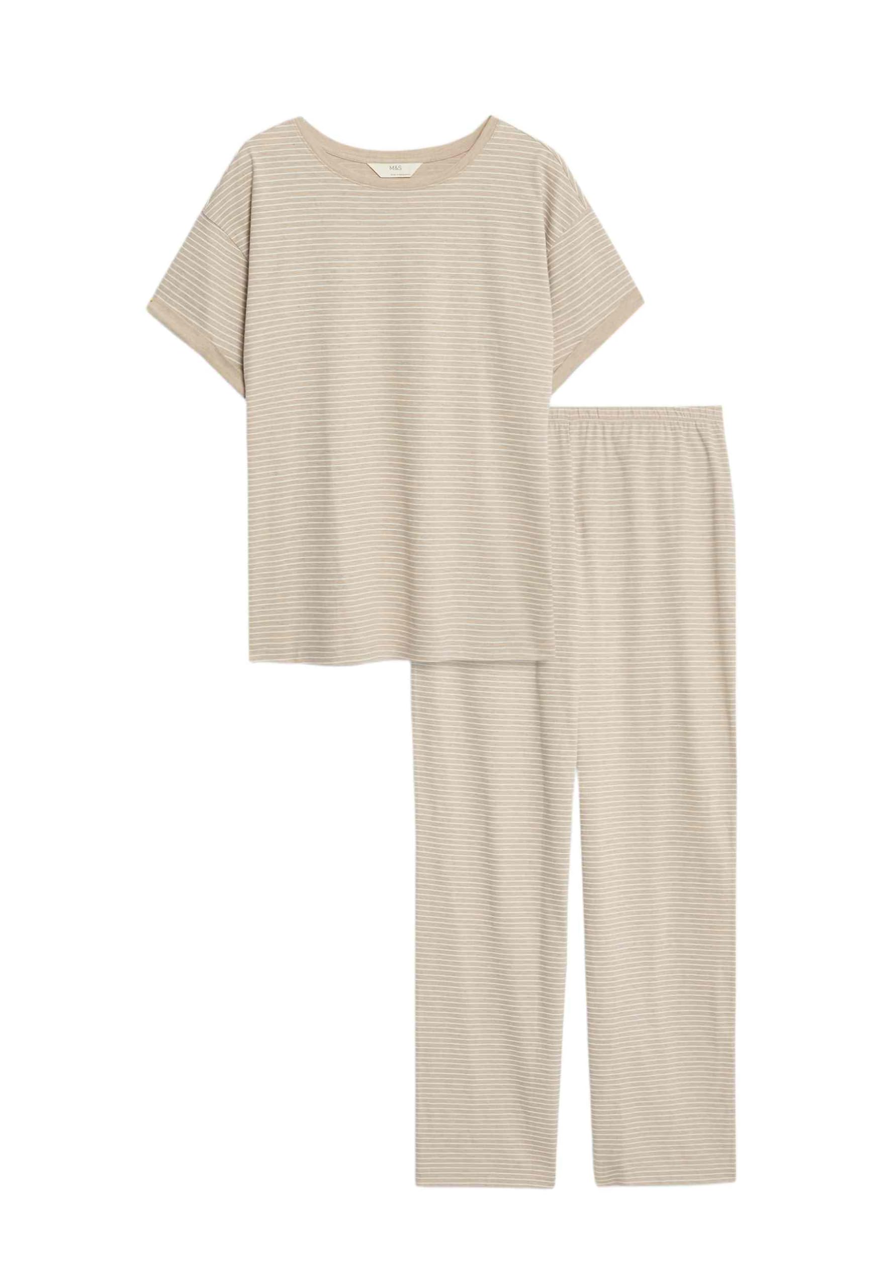 Marks & Spencer Damen Bedrucktes Pyjama-Set – Baumwollreich – Regular Fit – Elastische Taille