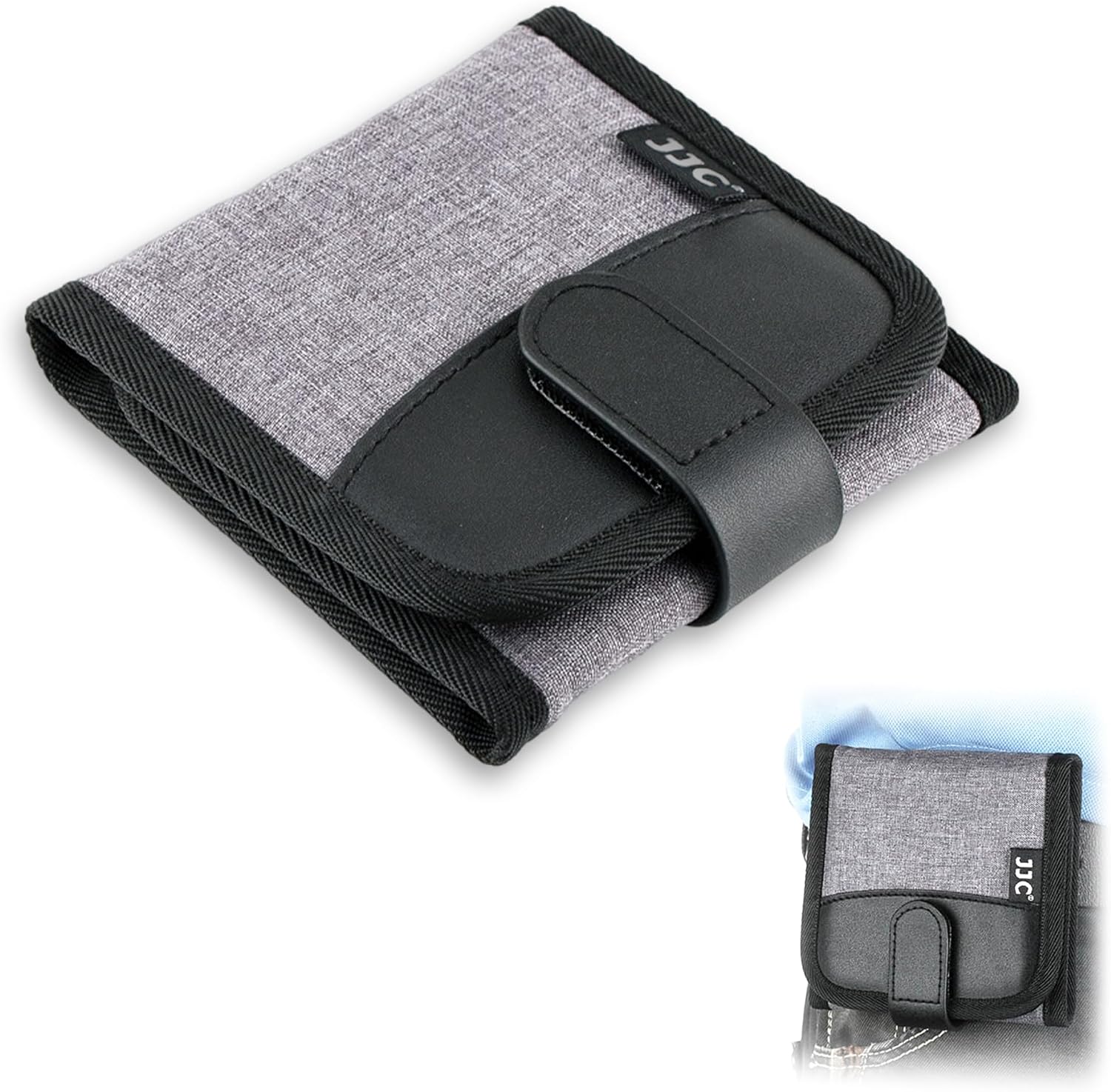 JJC 3-Pocket Lens Filter Pouch Case, Wallet for Circular Filters up to 82mm