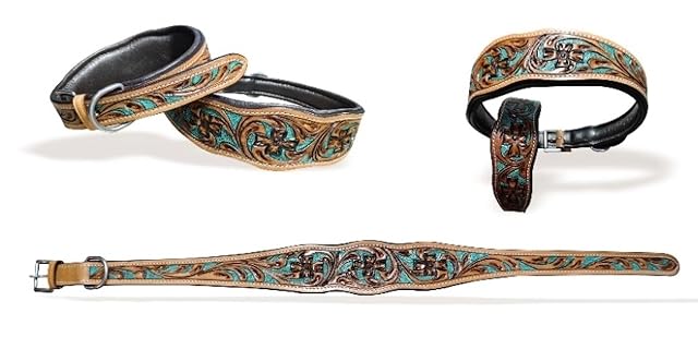 Foto 7 de 8 de Majestic Ally Collar de perro de cuero genuino con ajuste acolchado ajustable para caminar