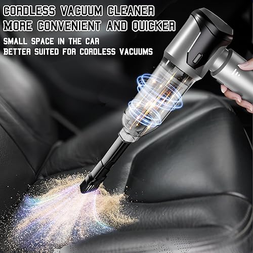 Miniatura 2 de Aspiradora portátil inalámbrica para automóvil, 20000 PA, 120 W, 4 en 1, aspiradora inalámbrica de mano de alta potencia y plumero de aire, soplador