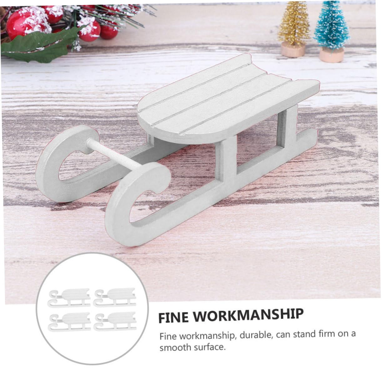 Abaodam 12stücke Holzschlitten Weihnachtsornamente Kreative Dekoration Für Zuhause Stilvolle Xmas Deko Weiß Für Familie