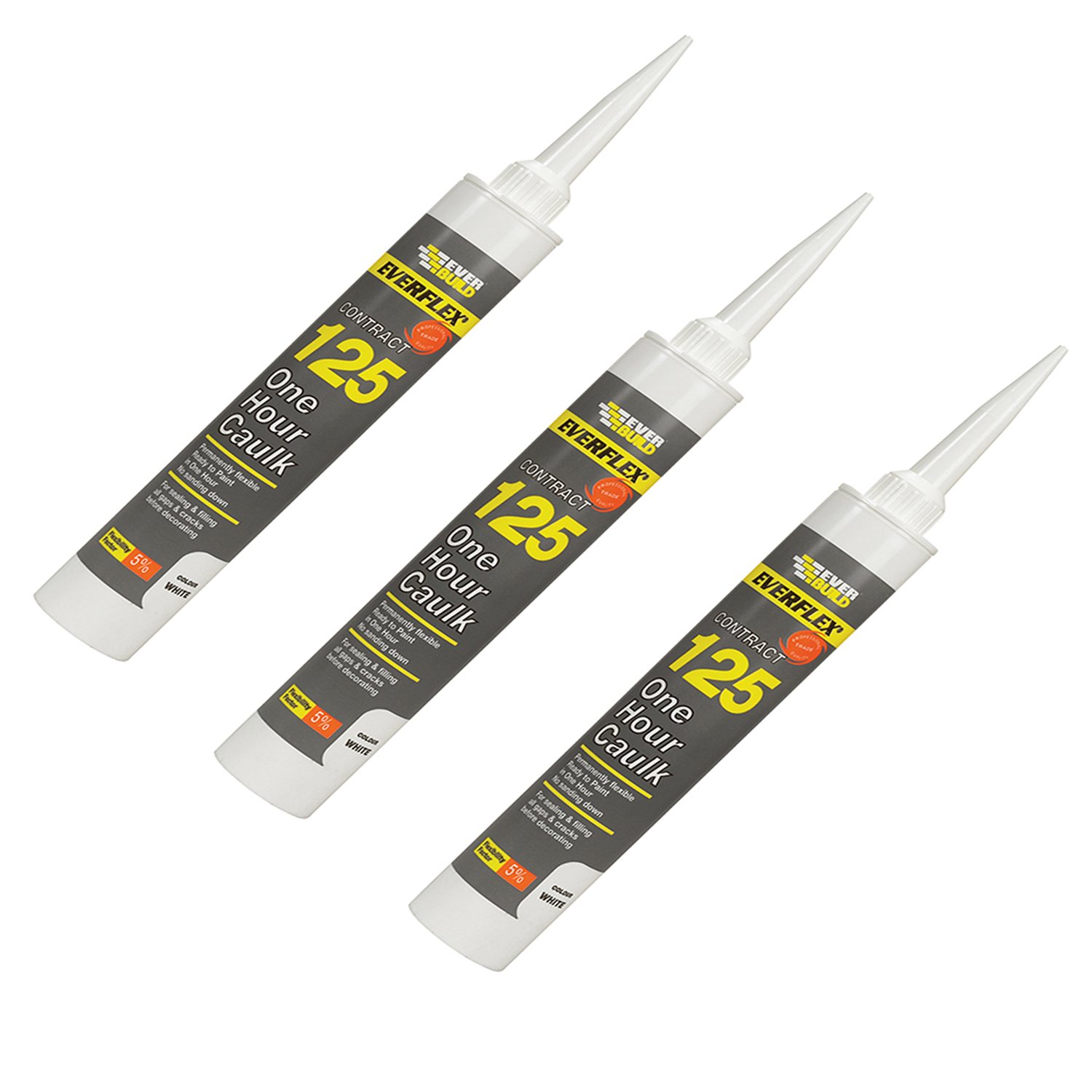 Everbuild Everflex 125 One Hour Caulk Sealant & Filler White 310ml