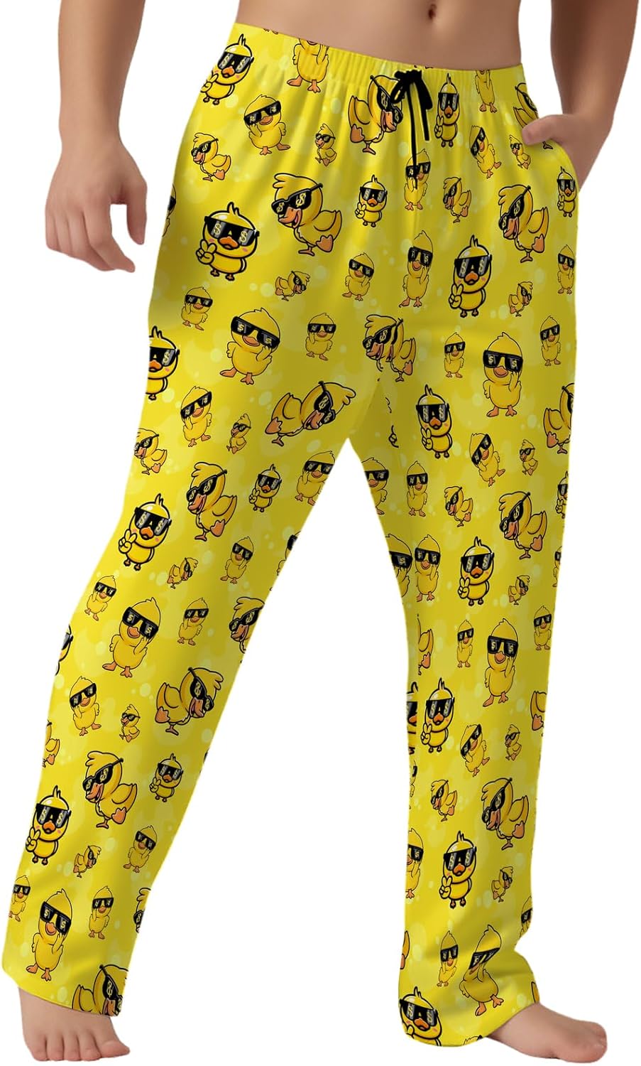 Duck Men's Pajama Pants with Pockets Elastic Waistband Breathable Lightweight Sleep Pants for Men Soft Lounge Pants M - Image 2