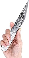 Vista 4 de KAKURI Cuchillo Kiridashi para mano derecha de 0.945 in, hoja de acero al carbono japonés forjado a mano con patrón martillado, fabricado en Japón
