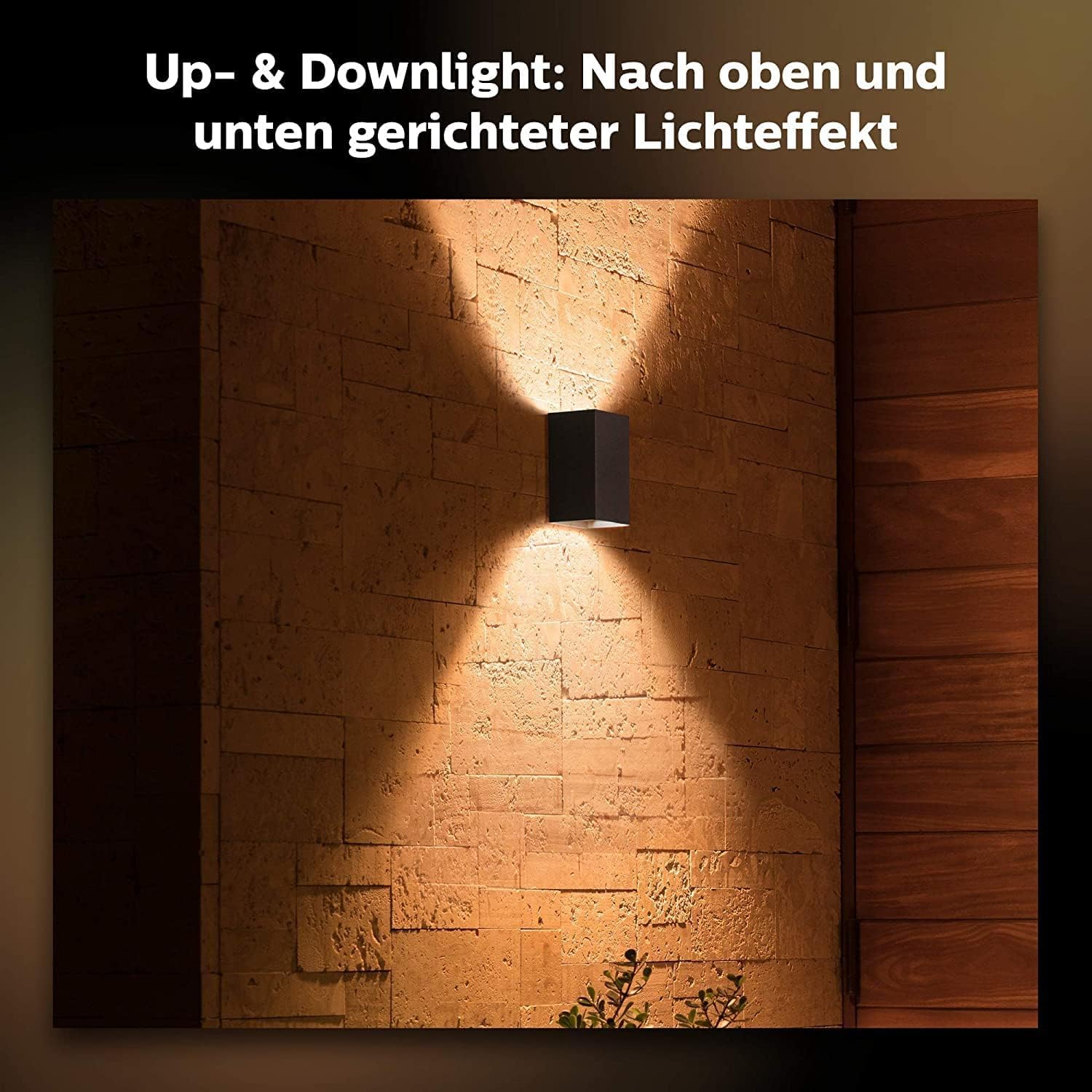 Philips Hue White & Color Ambiance Resonate Outdoor Wandleuchte 1180 lm, dimmbare Außenleuchte, smarte Lichtsteuerung