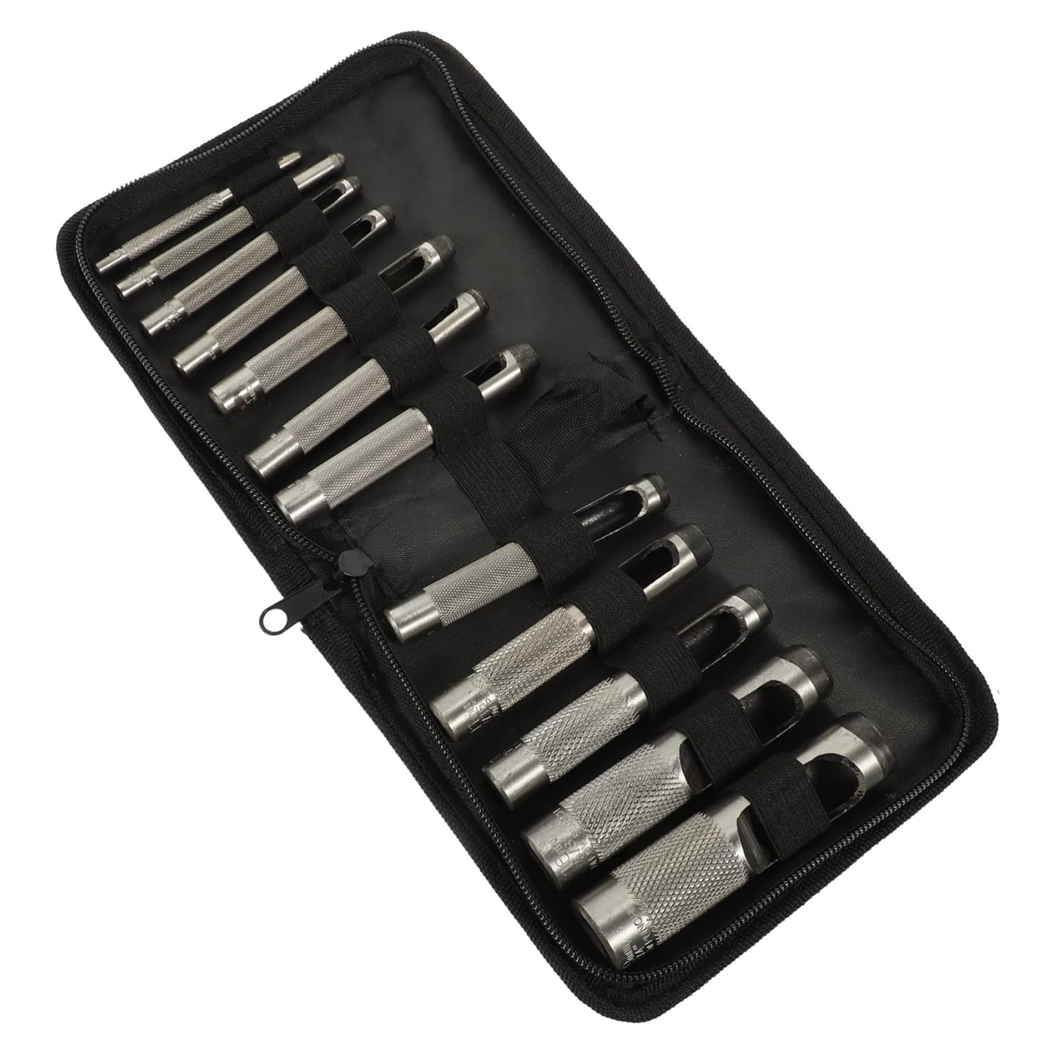 MAGICLULU 12pcs Leather Hole Puncher Set with Steel Round Cutters (3-19mm) for Belt Crafting, DIY Leather Stamping, and Sewing Tools with Handheld Punch Pliers for Industrial Use