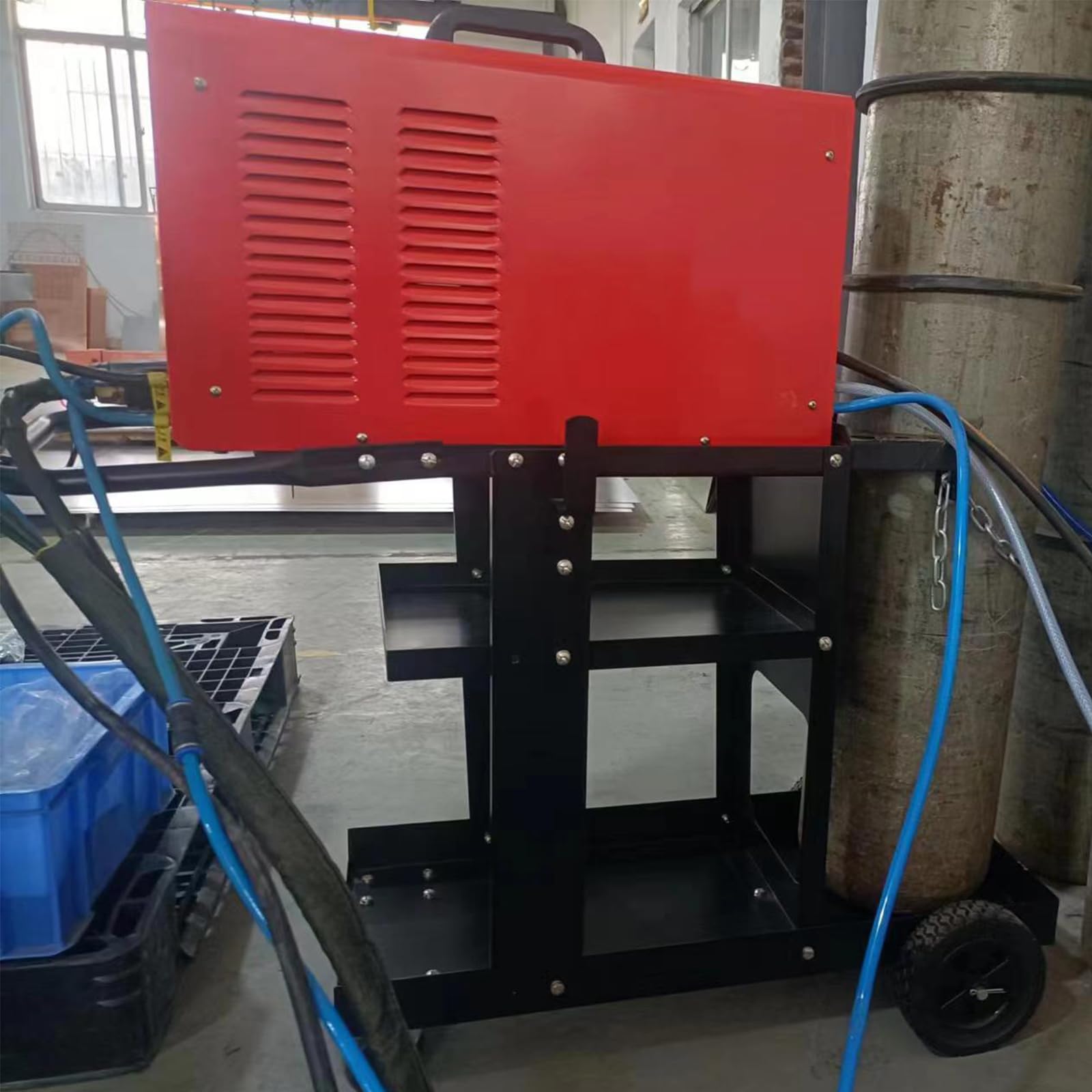 Carro de soldadura para soldadora MIG, carro de soldadura, mesa de soldadura, cabina de soldadura, equipo de soldadura Miller, cortador de plasma, carro robusto con capacidad de carga de 400 libras de
