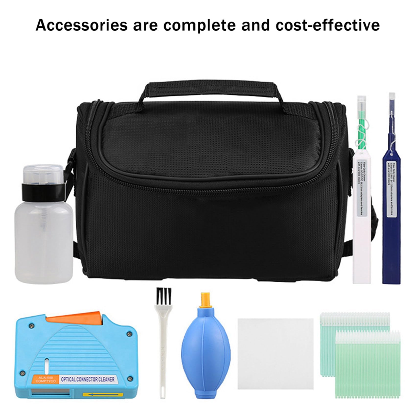 Kit de Limpieza de Fibra Óptica de 50 Piezas Herramienta de Limpieza de Fibra Óptica con Casete de Limpieza de Fibra para Conectores LC