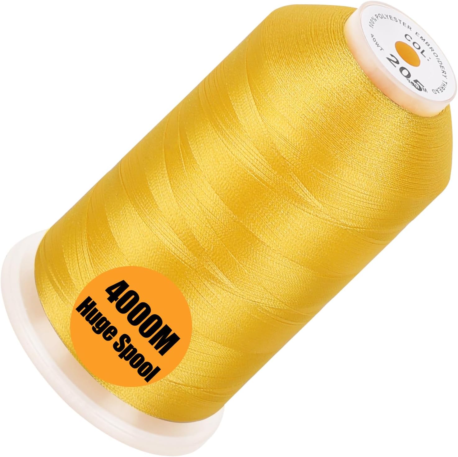 New brothread - Single Huge Spool 4000M/Each Polyester Machine Embroidery Thread 40WT for Commercial and Domestic Machines - Yellow