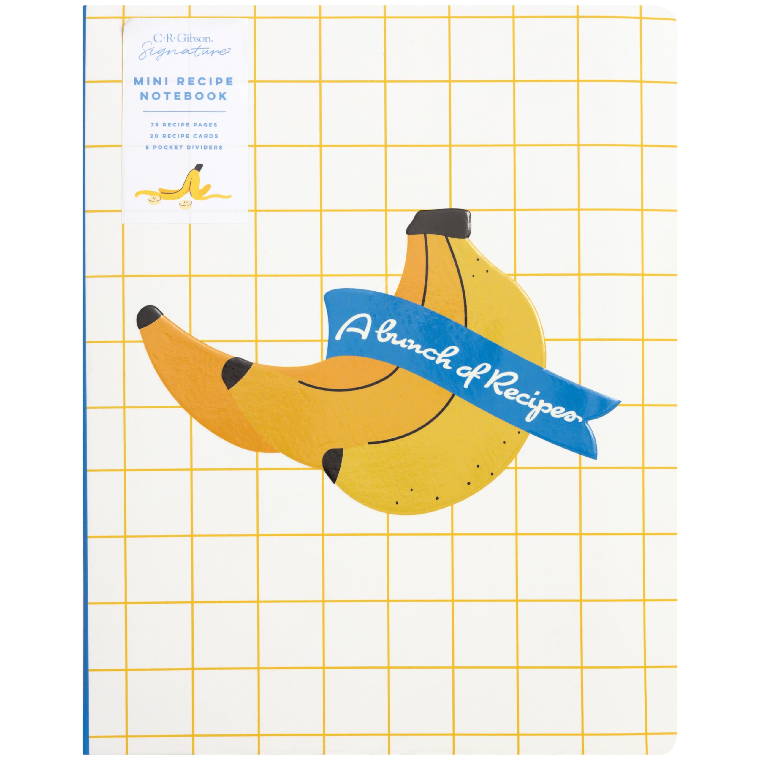 C.R. Gibson Mini Recipe Notebook, Bunch Of Bananas - 5 Divider Pocket Pages, 100 Recipe Pages (QMR-25450)