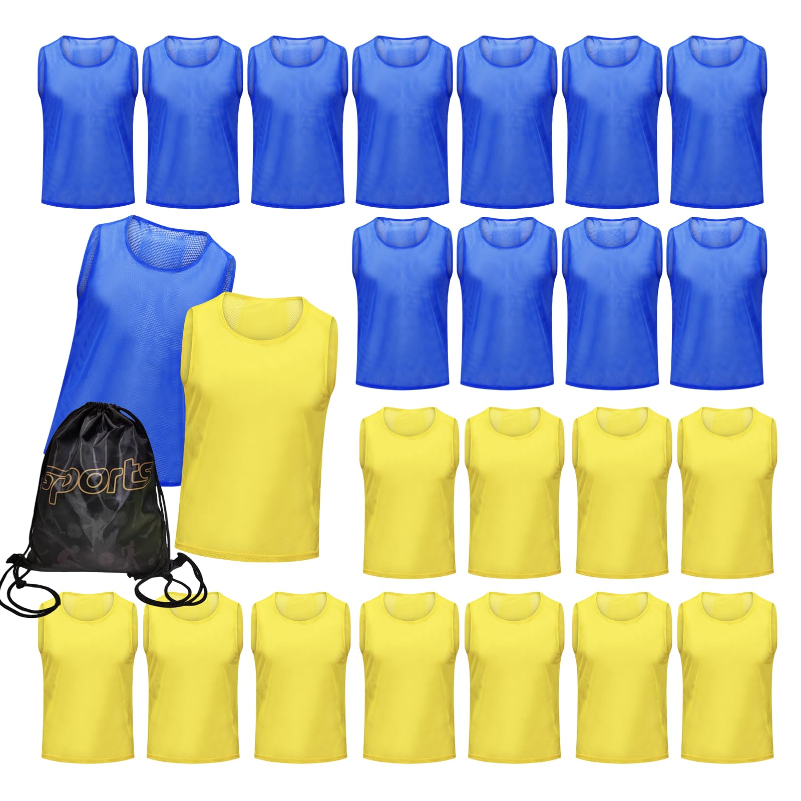 PULUOMASI 12/24/48PCS Pinnies Youth Team Pennies for Sports Kids and Scrimmage Vests for Soccer Basketball Jersey Practice-image-46