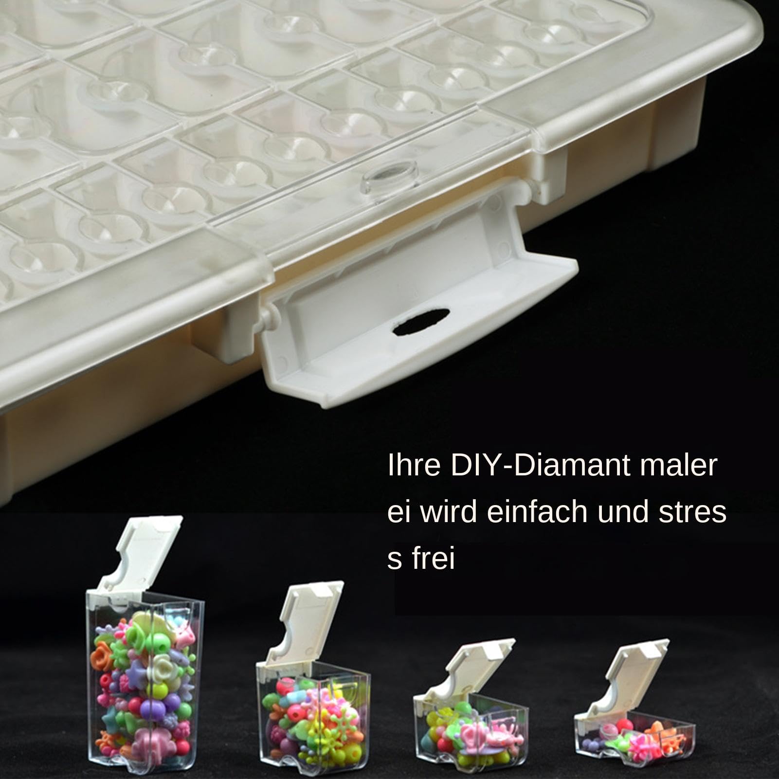 Contenitore per organizer con strass, vetrina trasparente per
