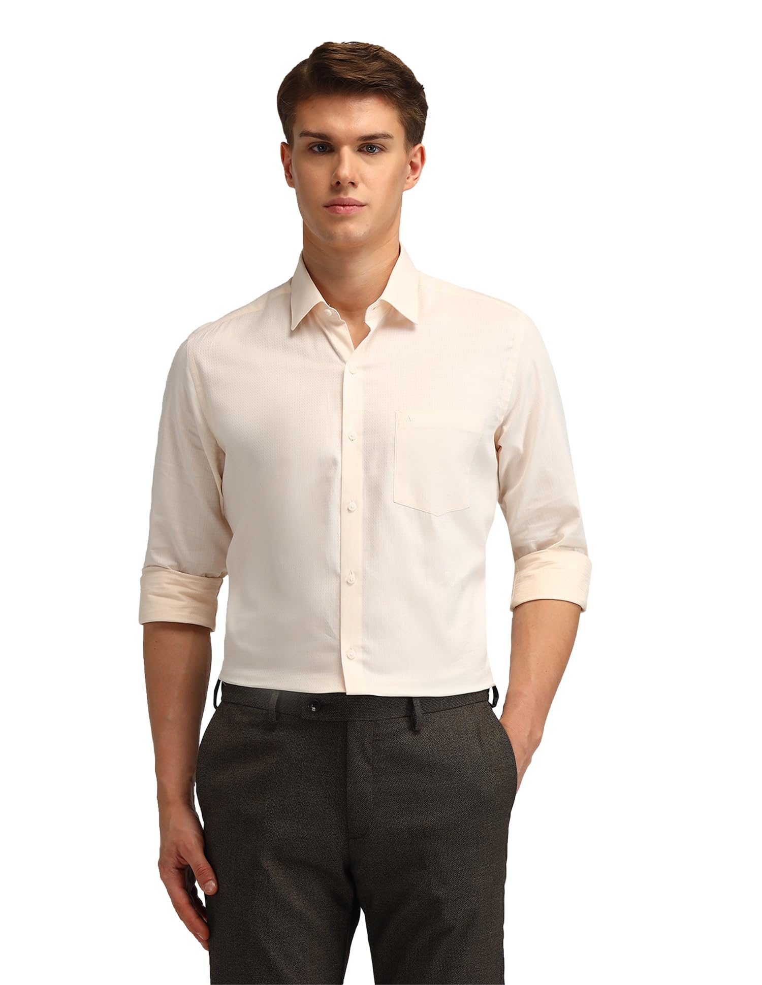 arrow Men Slim fit Cotton Printed Long Sleeves Semi-Cutaway Collar Shirt-picture-35