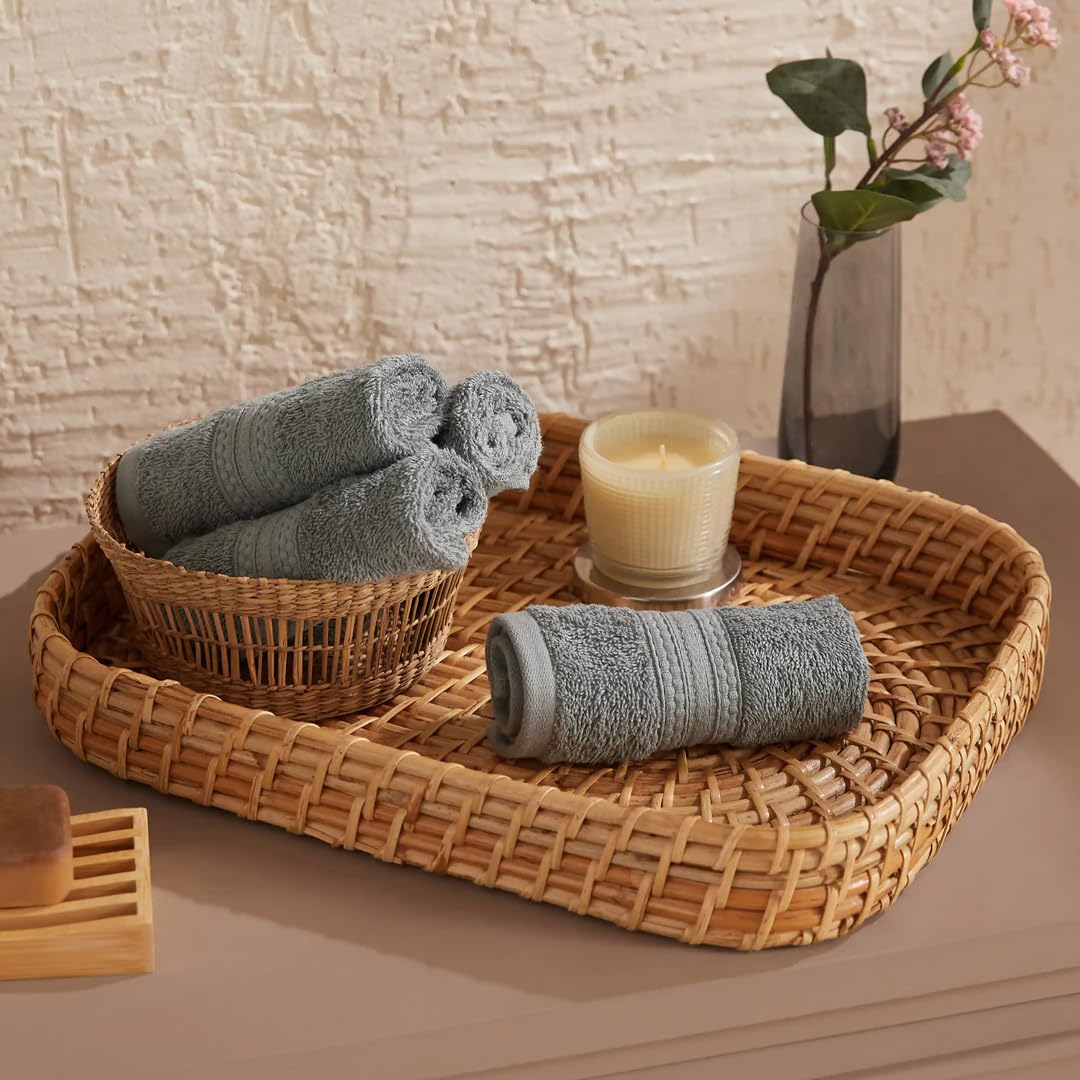 Livspace Paleto Hand Towels - Set of 2 Teal Cotton -28 Livspace Paleto Hand Towels - Set of 2 Teal Cotton -28