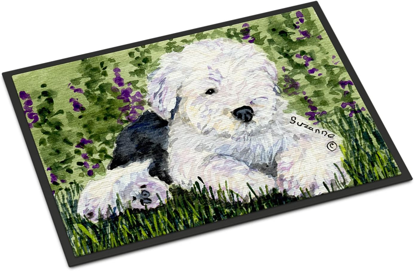 Caroline's Treasures SS8840JMAT Old English Sheepdog Doormat 24x36 Front Door Mat Indoor Outdoor Rugs for Entryway, Non Slip Washable Low Pile, 24H X 36W