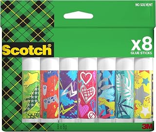Scotch Permanente Klebestifte, Metallic-Design, 8 Stifte, 8 g pro Stift