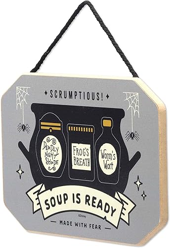Miniatura 2 de Disney The Nightmare Before Christmas Soup is Ready - Decoración de pared de madera para colgar  Divertido letrero de cocina de Halloween  Hecho con