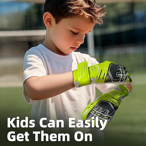 Miniatura 6 de Sportout - Guantes de portero para jóvenes y adultos, proporcionan un agarre fuerte para atajadas difíciles, gran protección de dedos, 18 y 532 de