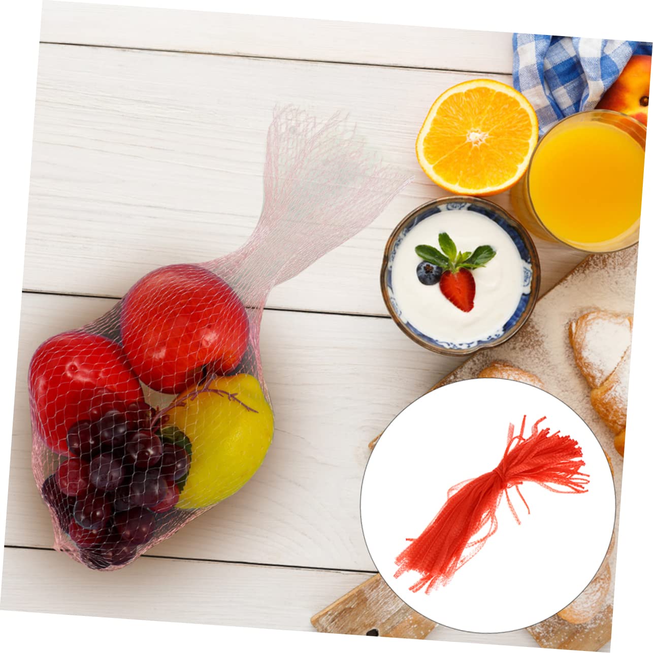 250 Piezas Bolsa De Malla para Frutas y Verduras Producir Bolsas Red De Frutas Bolsas De Malla para as y Verduras De Compras De Red De Rojo Educación Física