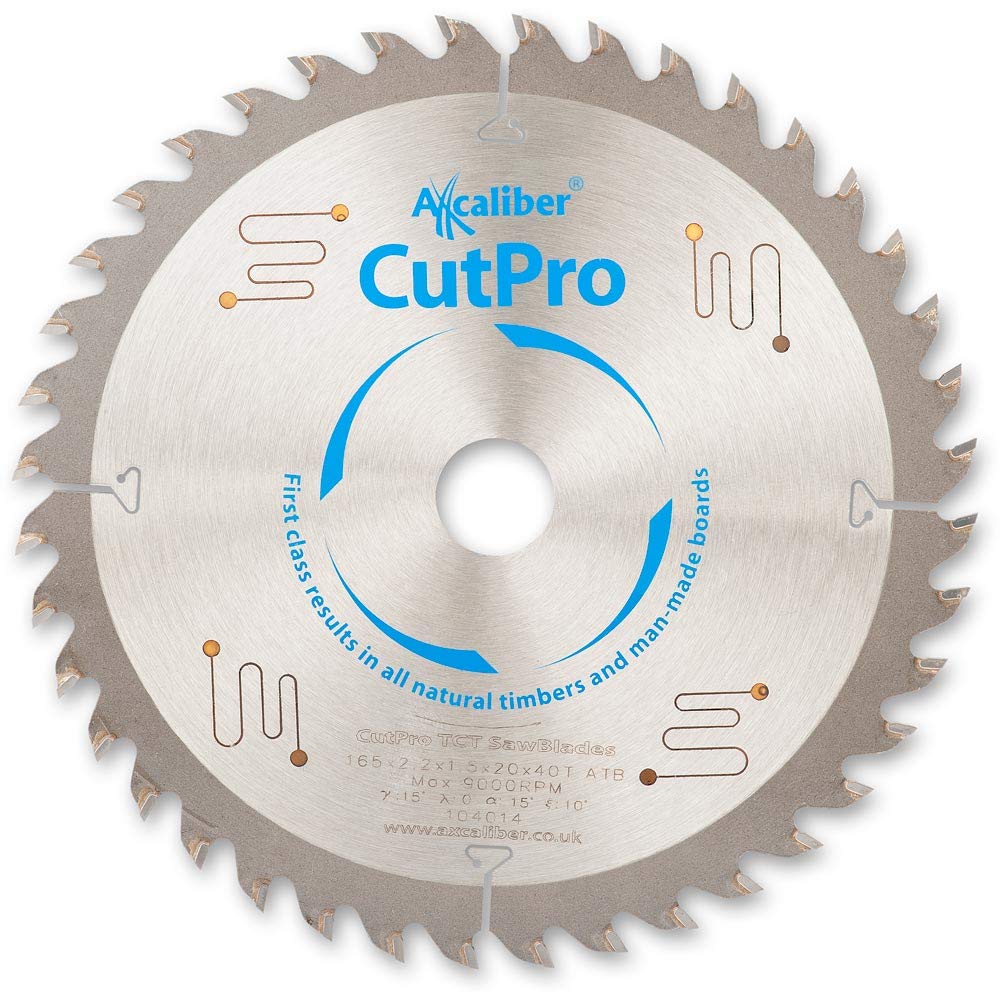 Axcaliber CutPro TCT Saw Blade - 165mm x 2.2mm x 20mm 40T