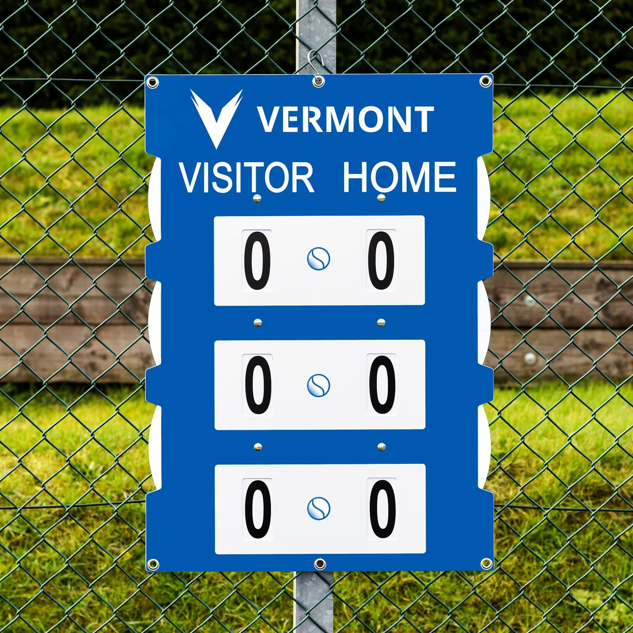 Vermont Fence Mounted Tennis Scoreboard - 3 Green, Blue & Black | Ultra-durable (Large (22in x 31in), Blue)