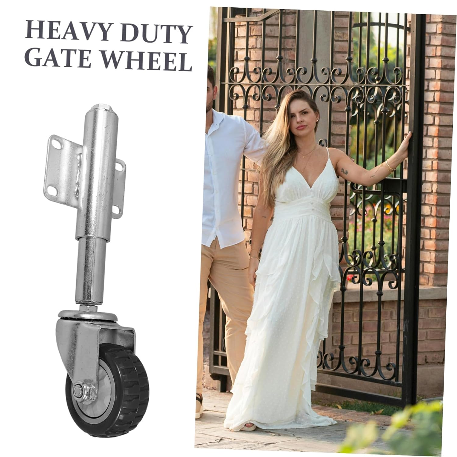 Artibetter Outdoor Rolling Wheel for Gates Casters Lock Support Caster for Fencing Gate