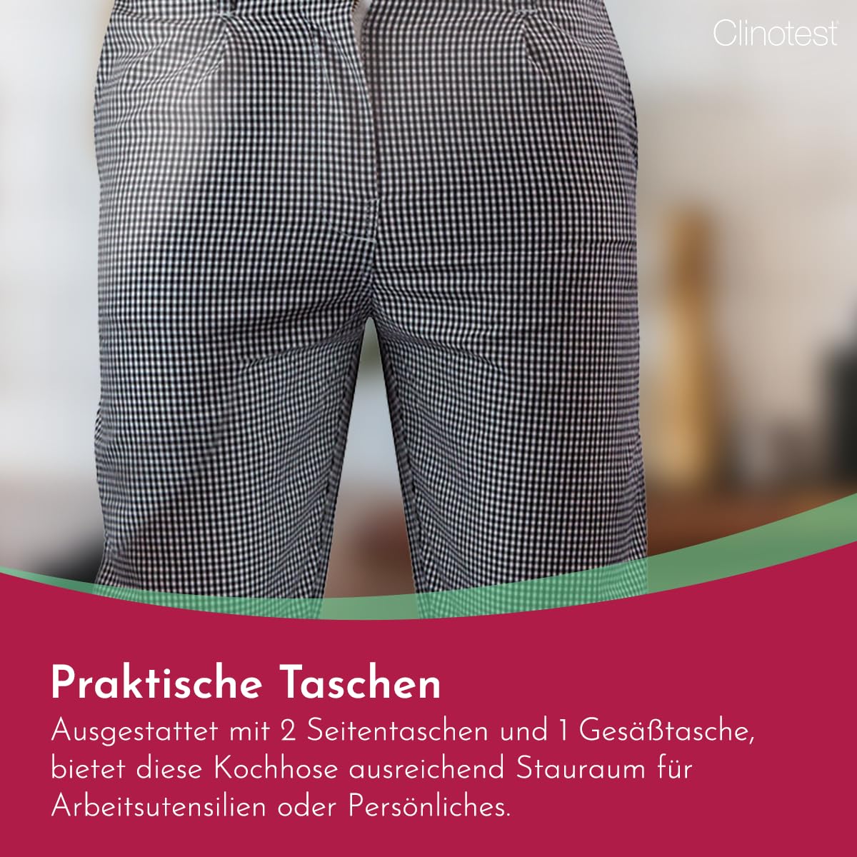 Clinotest Set aus Kochjacke und Hose Unisex Langarm – Kochfest bis 95°C – Strapazierfähig & langlebig – Perfekt für Profiköche & Gastronomie