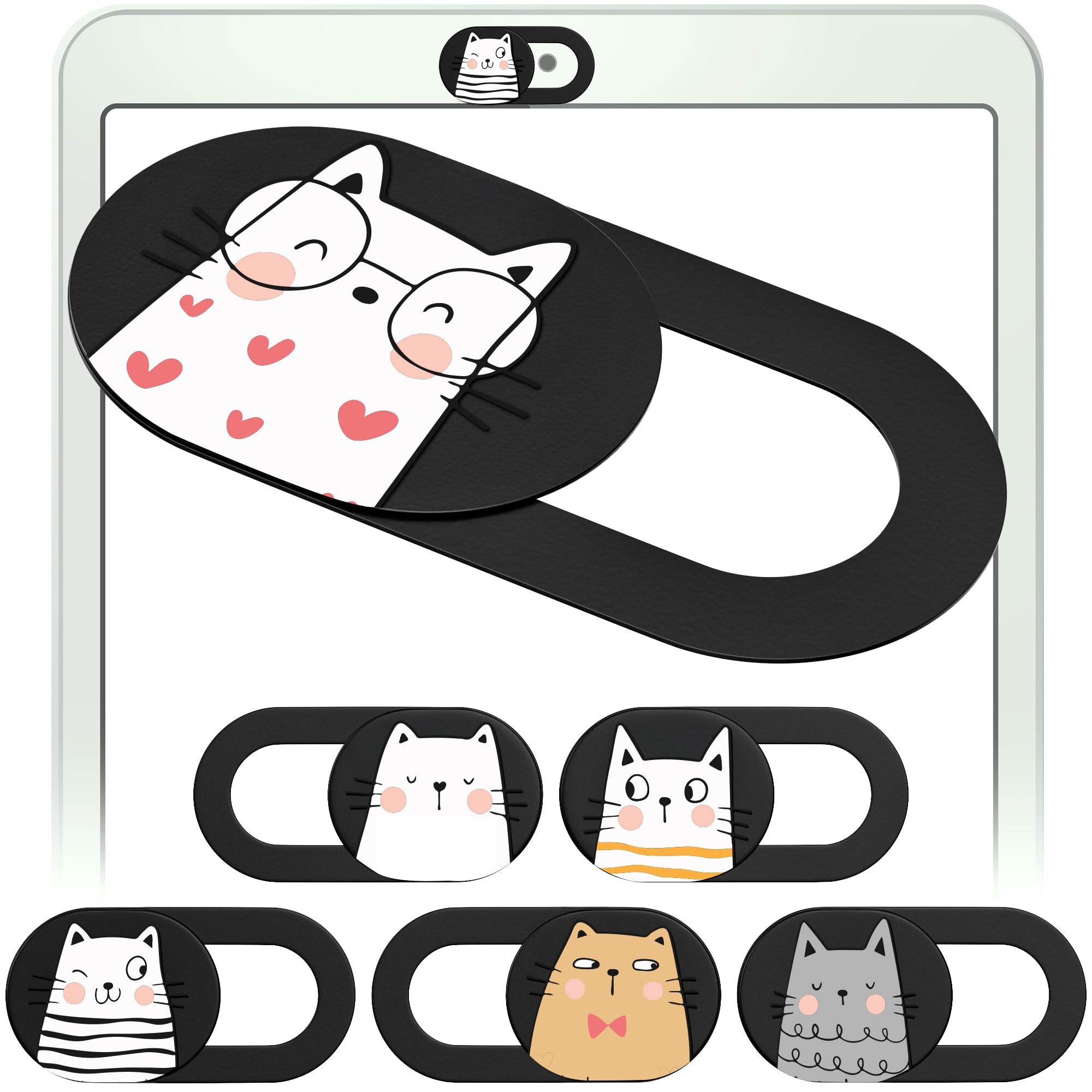 MESMOS Webcam Cover Slide, Cat Lovers Gifts for Women, Cat Lover Themed Thing, Mom Gifts for Women, Laptop Camera Cover Slide Cute (Small)
