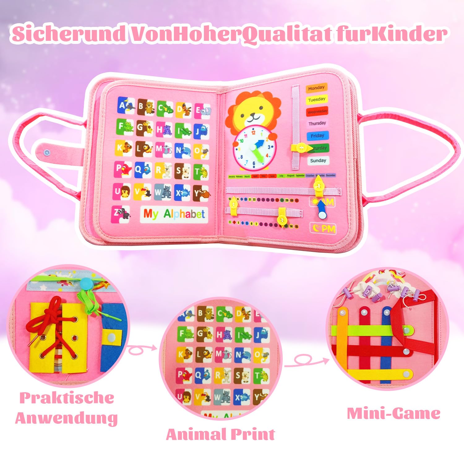 Montessori Würfel Lernspielzeug Montessori Busy Bo Produktbild-Vorschau 13