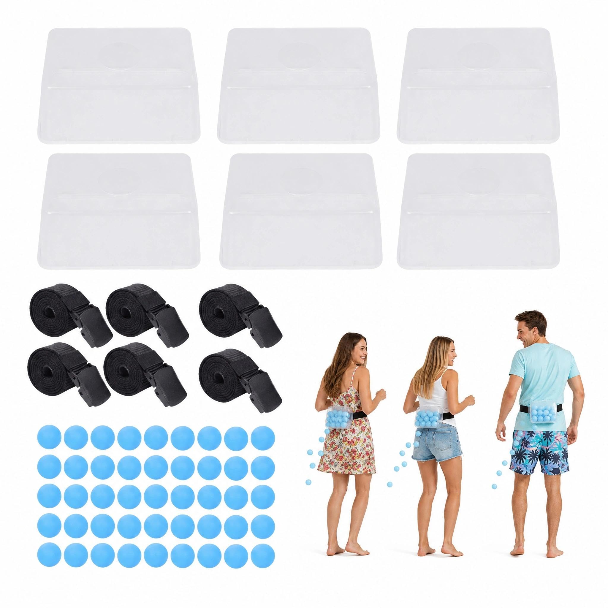 Kit de juego de fiesta para 6 jugadores que contiene bolas, cinturones y