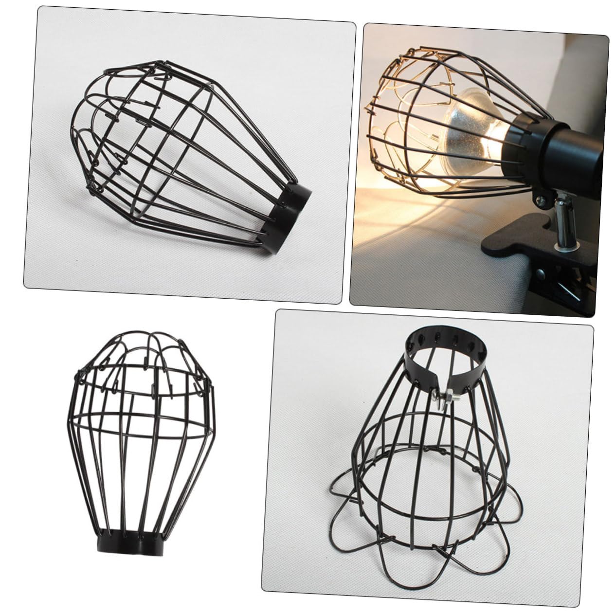 MAGICLULU 5 Ensembles Abat-Jour Abatjour Abat Jours Reptile en Cage Thermolactile Usine Lampe Fournitures De Reptiles Accessoire pour L'habitat des Reptiles Fil De Fer Black 2 Pièces * 5
