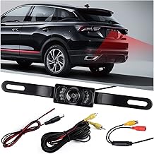 HD Backup Camera for Car with 8 LED Night Vision License Plate Camera,170° Wide Angle Waterproof Rear View Camera for Car/SUV/Truck/Van/RV Reverse Camera Systems