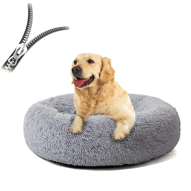 Cama para perros y gatos, redonda, mullida, cama para gatos, extraíble, lavable, cojín para perros