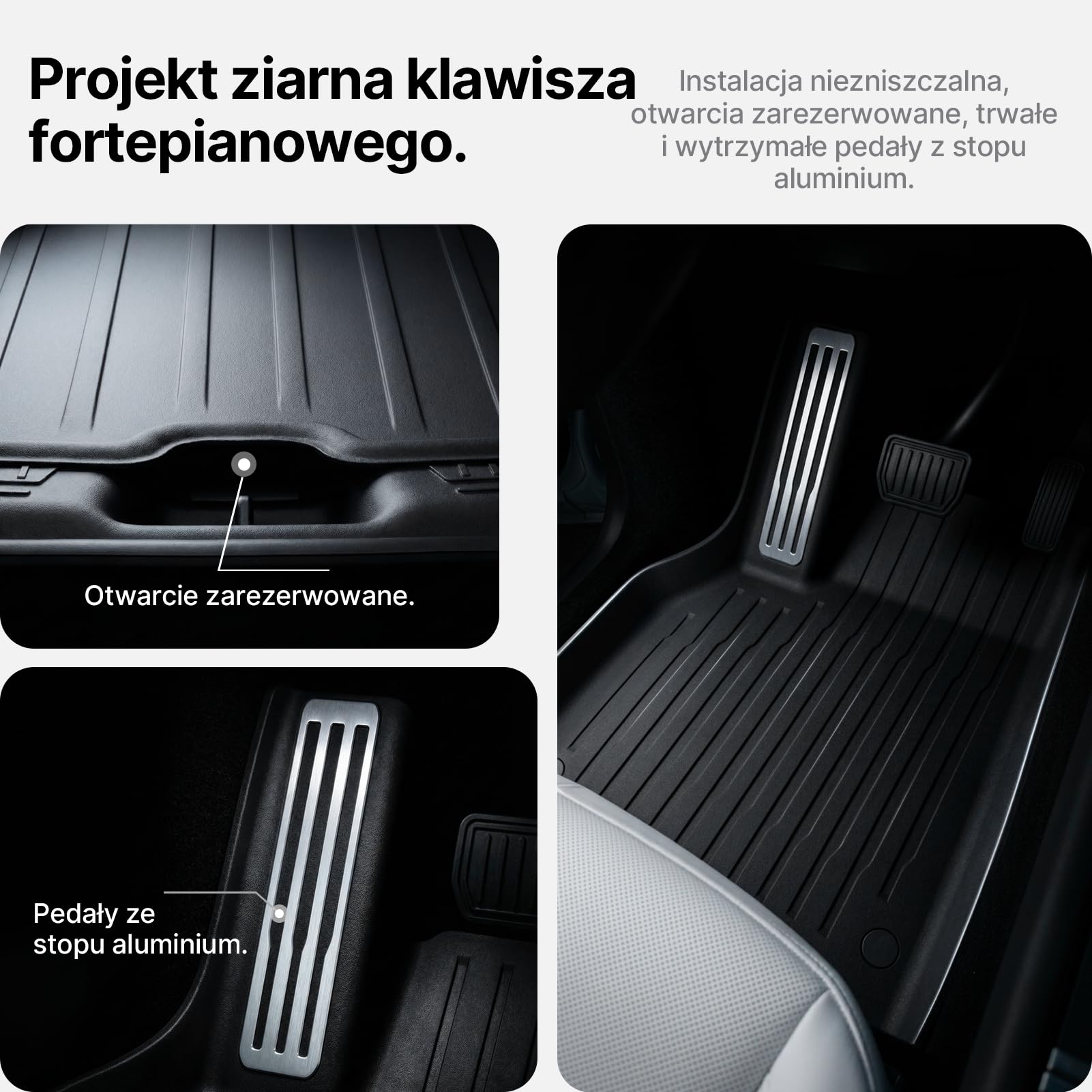 Zestaw 4 Dywaników i Mata Bagażnika do Tesla Model Y Juniper 2025/2026, Dywaniki Ochronne na Każdą Pogodę, Wtrysk TPE, Akcesoria Samochodowe (Standard/Premium/Performance)