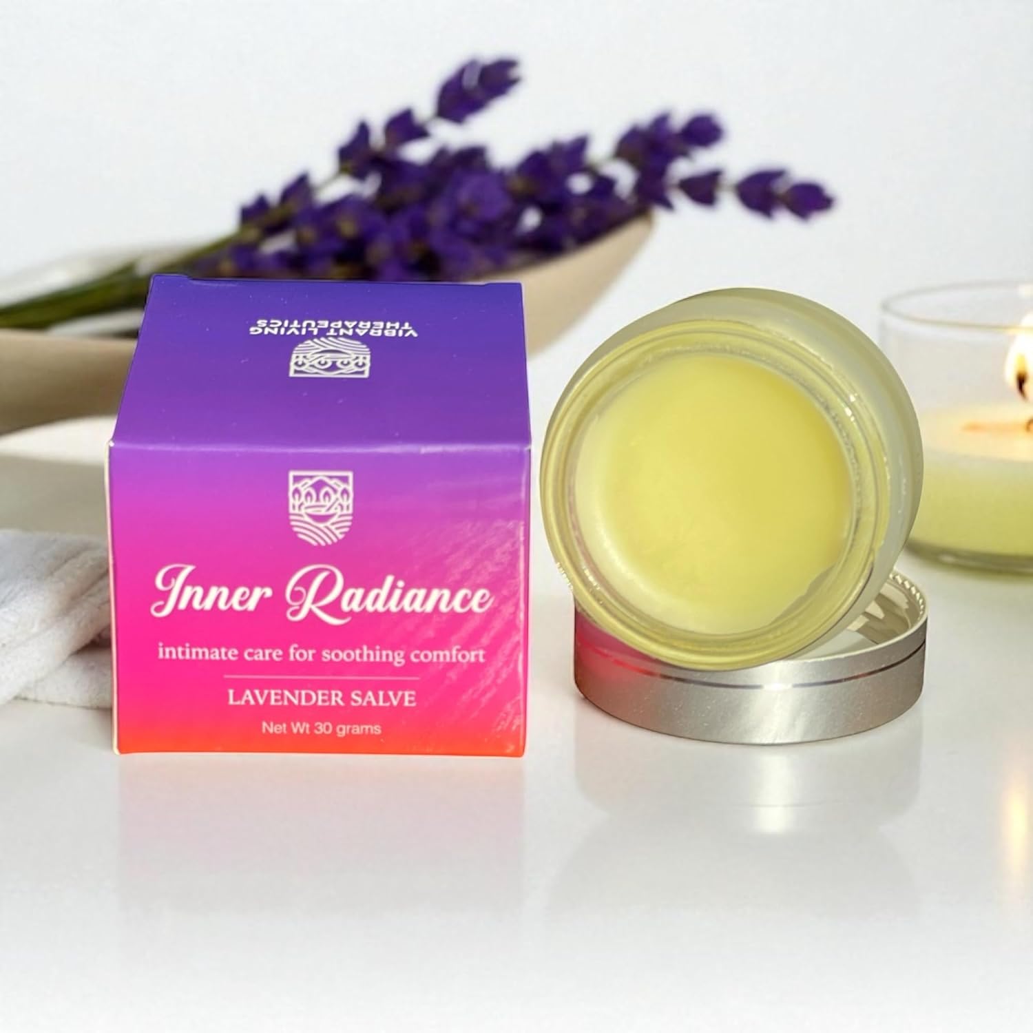 InnerRadiance Restorative Barrier Balm | Menopause Skin Support for Thinning, Delicate and Hormone-Impacted Skin | Multi-Area Moisturizing Balm | Soothing Lavender with Botanical Oils | 1oz