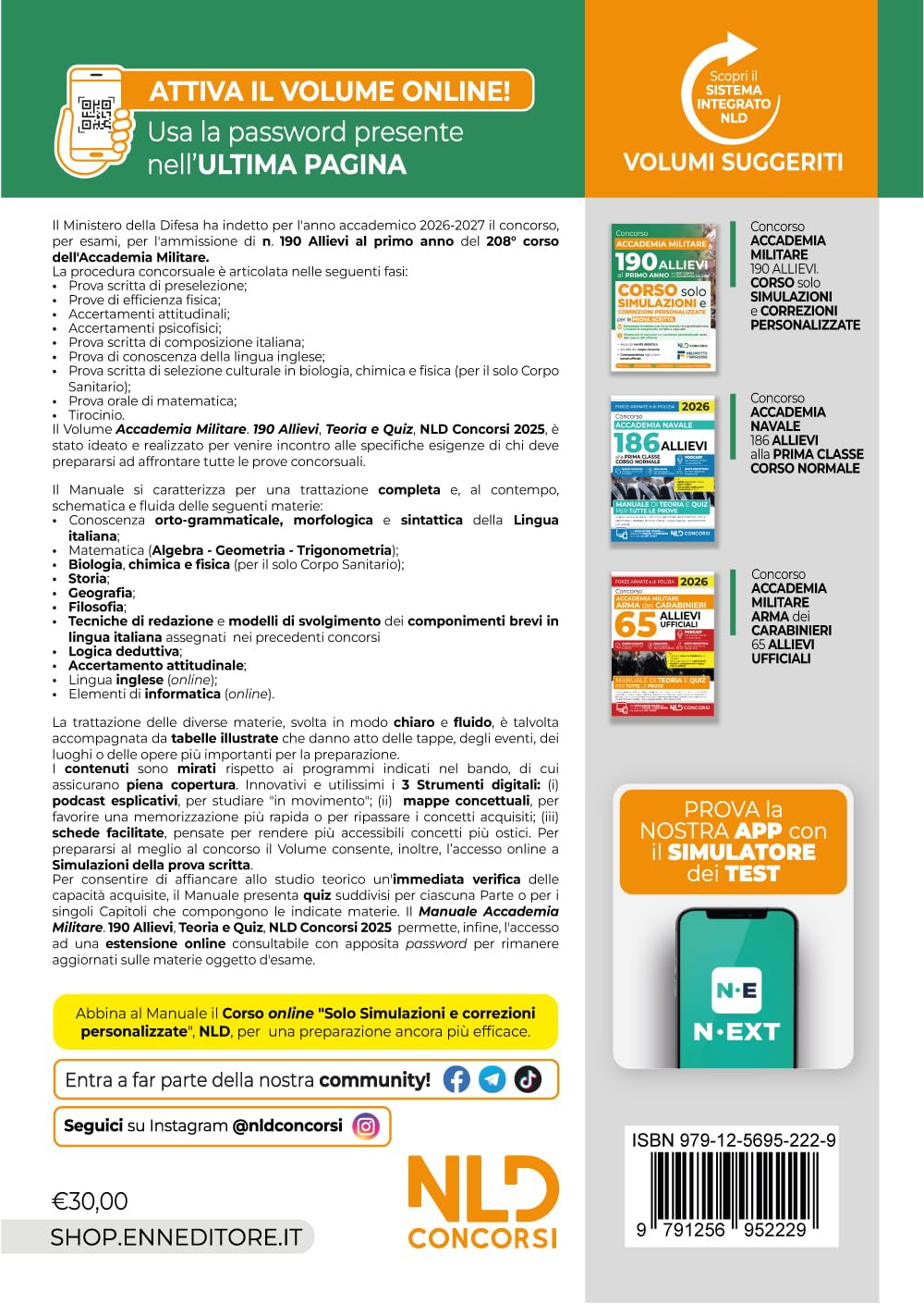 Concorso Accademia Militare 190 allievi al primo anno. Manuale di teoria e quiz per tutte le prove 2026. Con espansione online