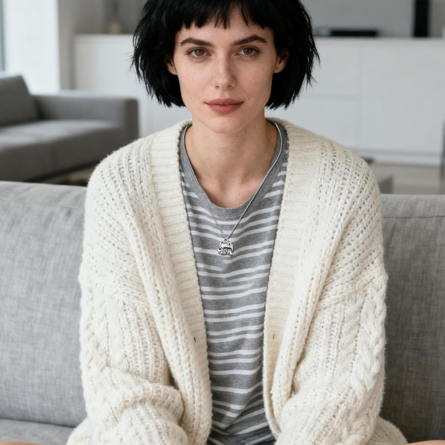 25 Pcs Cheerleader Necklace Cheerleader Gifts for Women Pendant Sport Theme Heart-shaped Horn Cheer Necklace for Team Accessories Player Jewelry Birthday Party Favors - Image 5