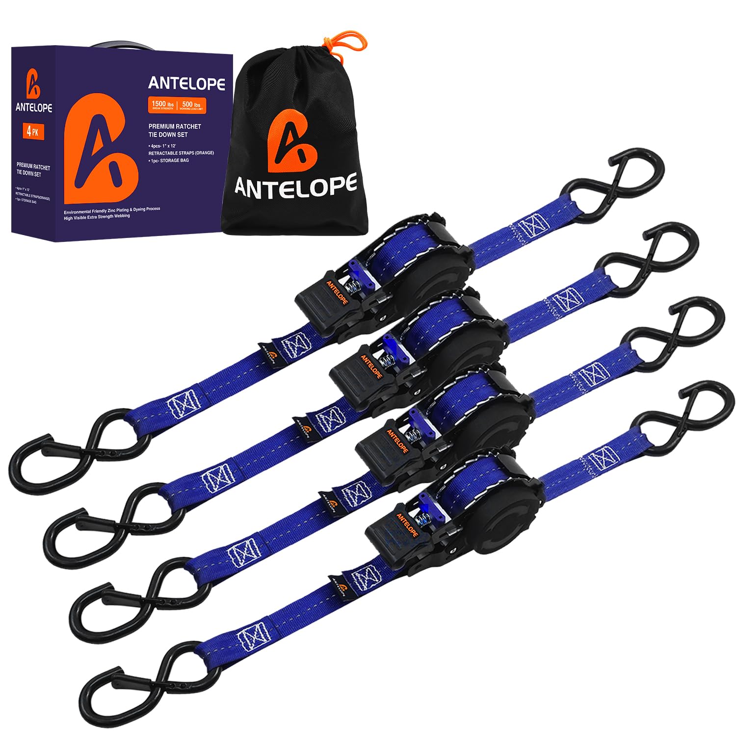 Amazon.com: Retractable Ratchet Straps(4 PK), 1