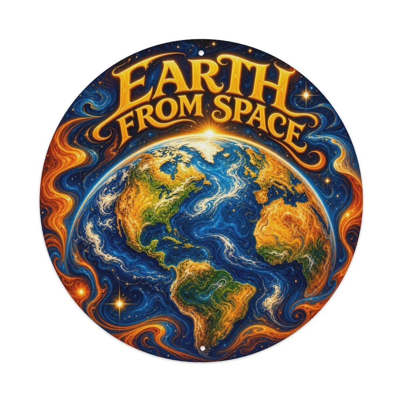 Cosmos Space Exploration Earth Blue Planet Astronomy Metal Tin Sign