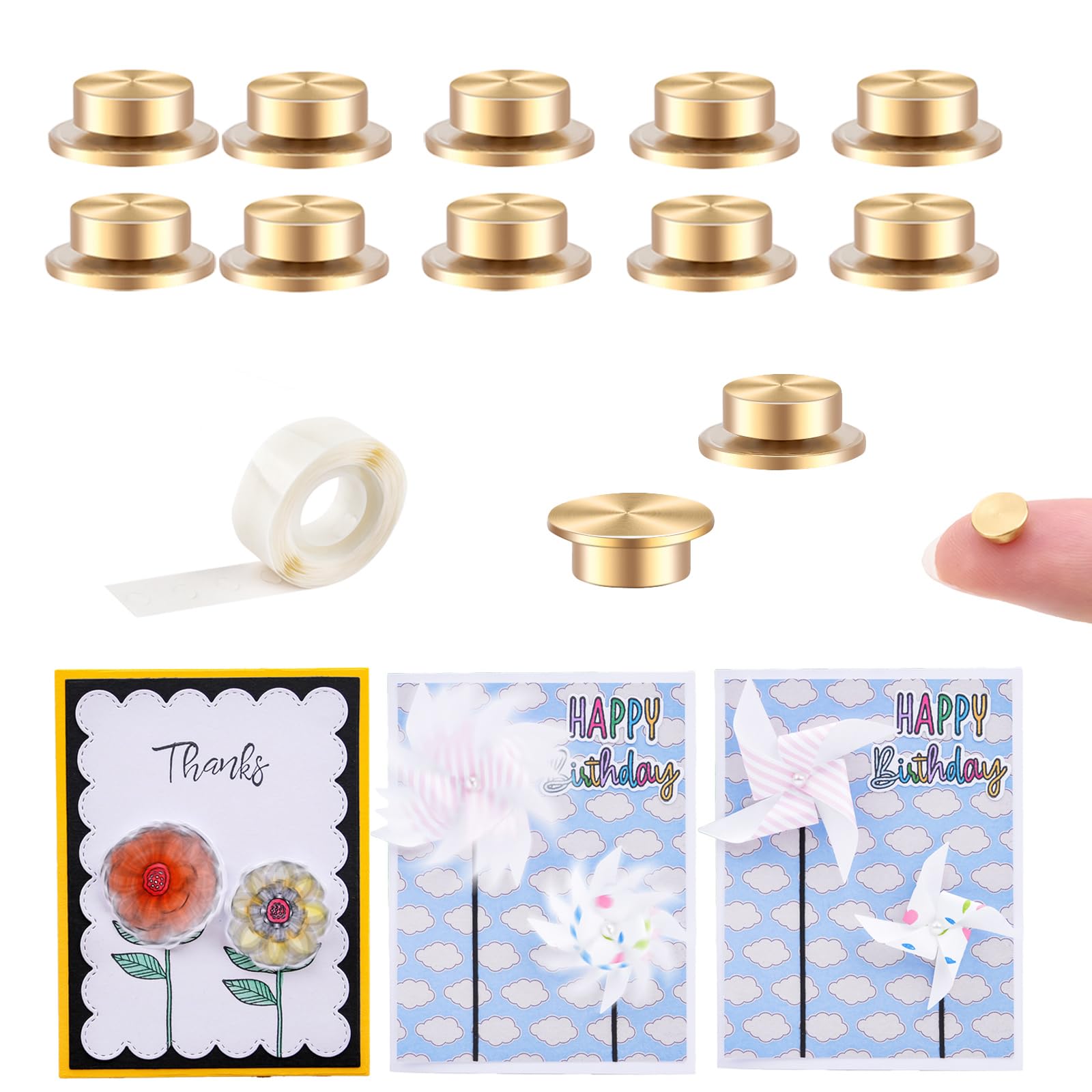 10Pcs Mini Metal Rotating Bearings for DIY Handmade Crafts Paper Cards Scrapbooking DIY Greeting Cards 360°Rotation Smooth Spin Mechanism Spinner for Jewelry Making Nail Decoration