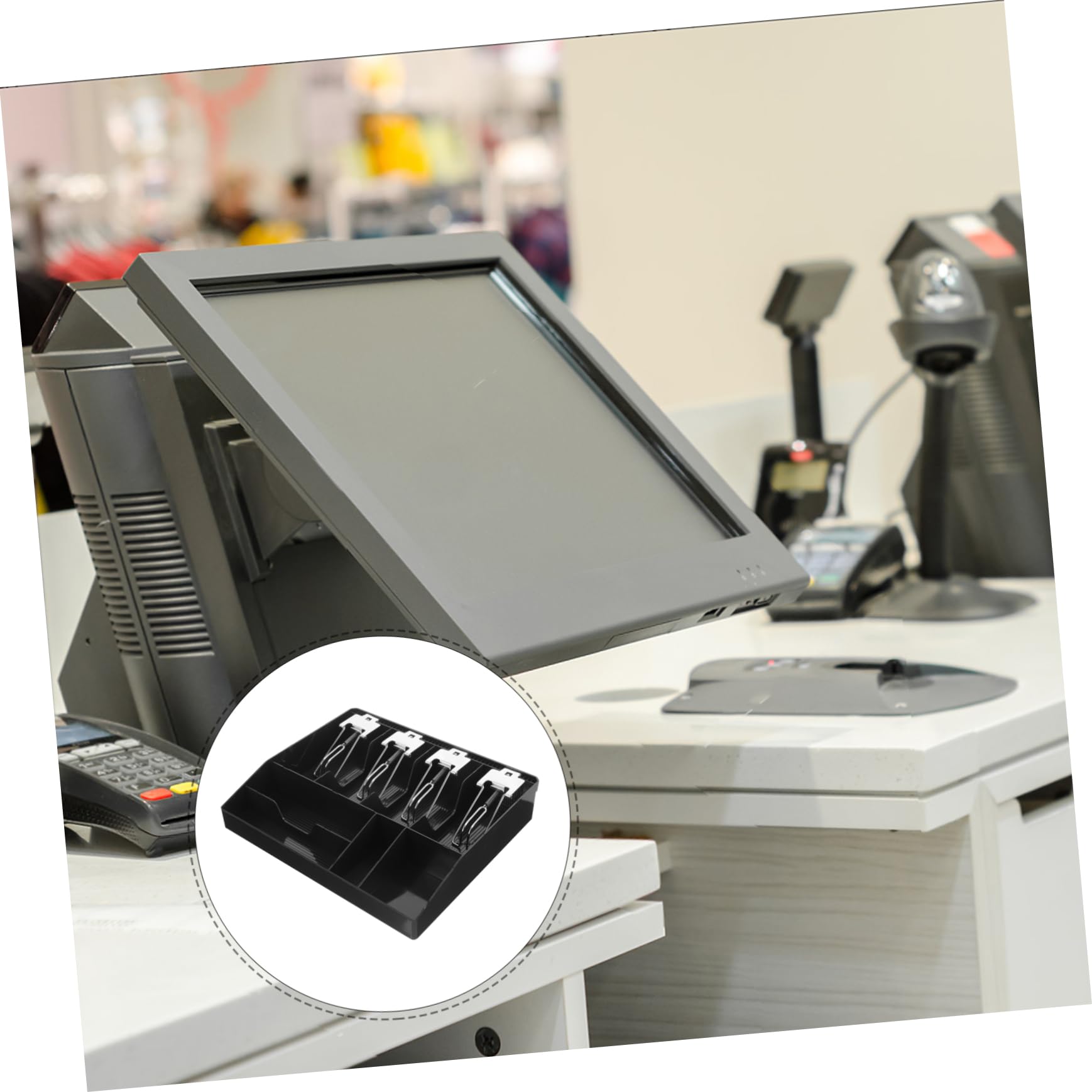 Generisch Kasse Geld Tablett Kassierer registriert Slot Stand Karte money organizer money clip money box portemonnaie clip moneybox Ladenregister bis Schubladeneinsatz Münzfach Plastik Black