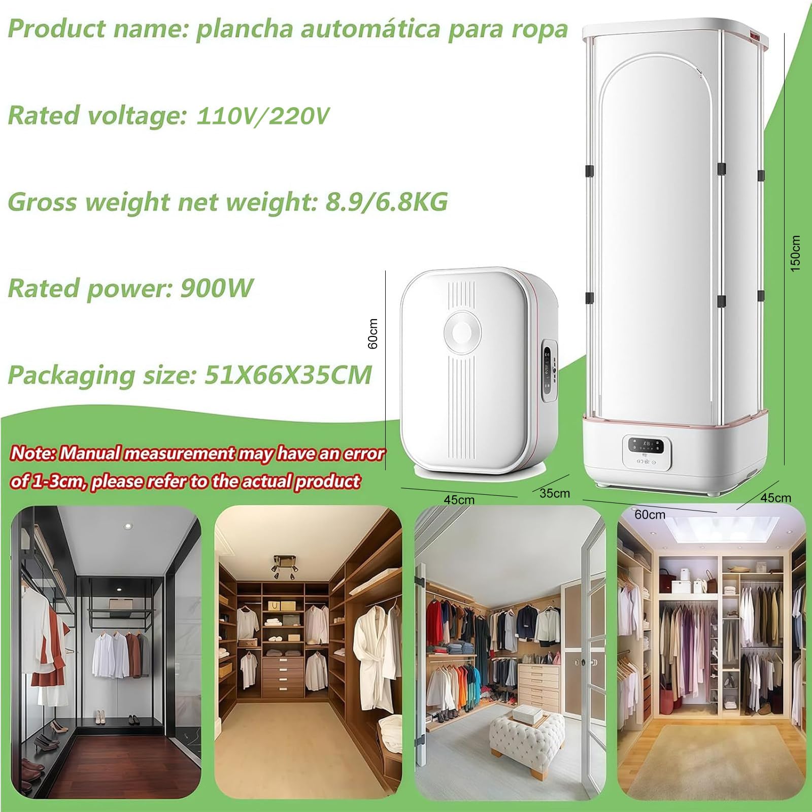 Automatisches, kabelloses vertikales Dampfbügeleisen mit 900 W, mit Fernbedienung/Aromatherapie-Box, zusammenklappbarer Dampfglätter zum Aufhängen von Kleidung, für Kleidung und Stoffe,110V